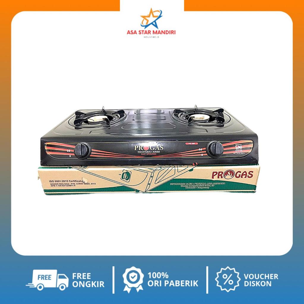KOMPOR GAS PROGAS PG 269 C / PG-269C TEFLON ( 2 TUNGKU )