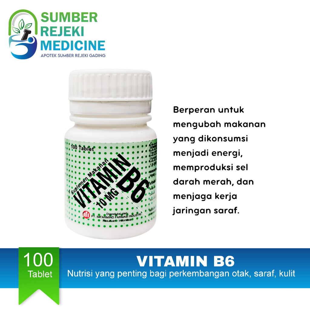 Vitamin B6 Botol Isi 100 Tablet Infarmind