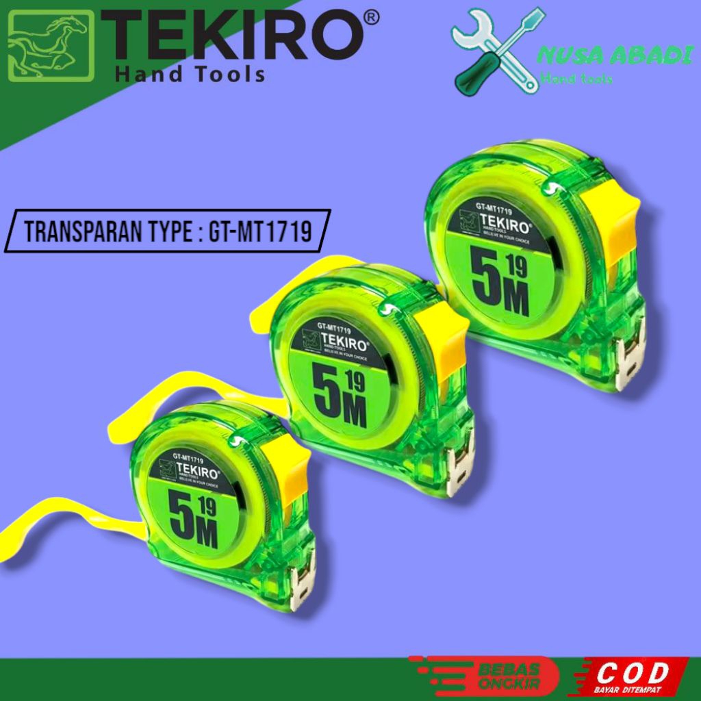 Tekiro Meteran Transparan 5 Meter / Meteran Transparan Tekiro / Meteran 5 Meter