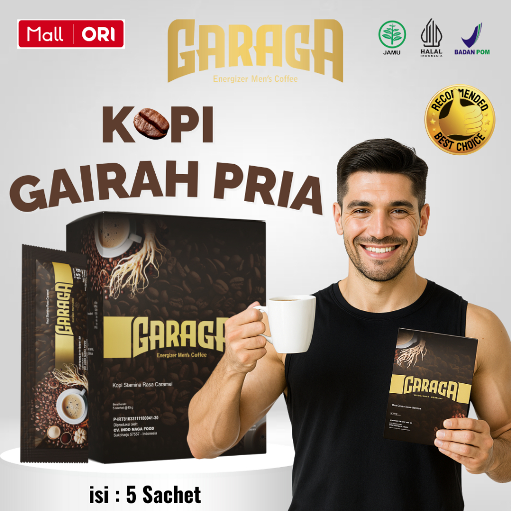 

Kopi Garaga Original Penambah Stamina Pria Serbuk Kopi Extra Ginseng Peru BPOM