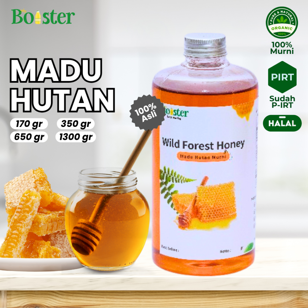 

MYBOOSTER MADU HUTAN LIAR ASLI TANPA CAMPURAN ORIGINAL / MADU HUTAN TANPA CAMPURAN RAW HONEY PREMIUM
