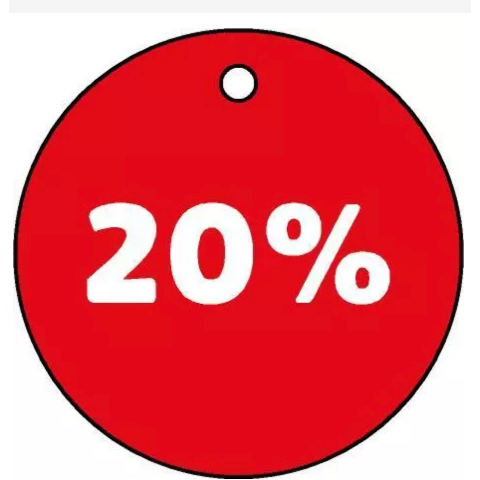 

HANG TAG LABEL DISKON 20 PERSEN SALE BAJU MURAH BULAT UKURAN 3,8 CM GANTUNGAN