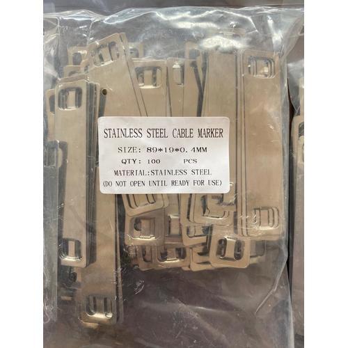 

Per pack Isi 100 pcs Plat Penanda Kabel Tis 19 mm x 89 mm Stainless Steel Plat Kecil Marker Tag Name