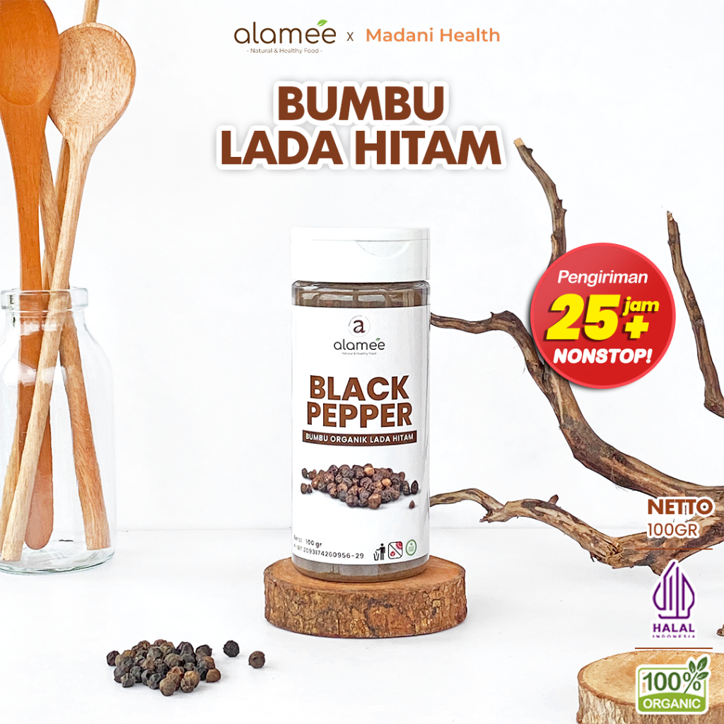 

ALAMEE Bubuk Lada Hitam Blackpepper Seasoning Powder Bubuk Black Pepper Bumbu Dapur Masak 100g