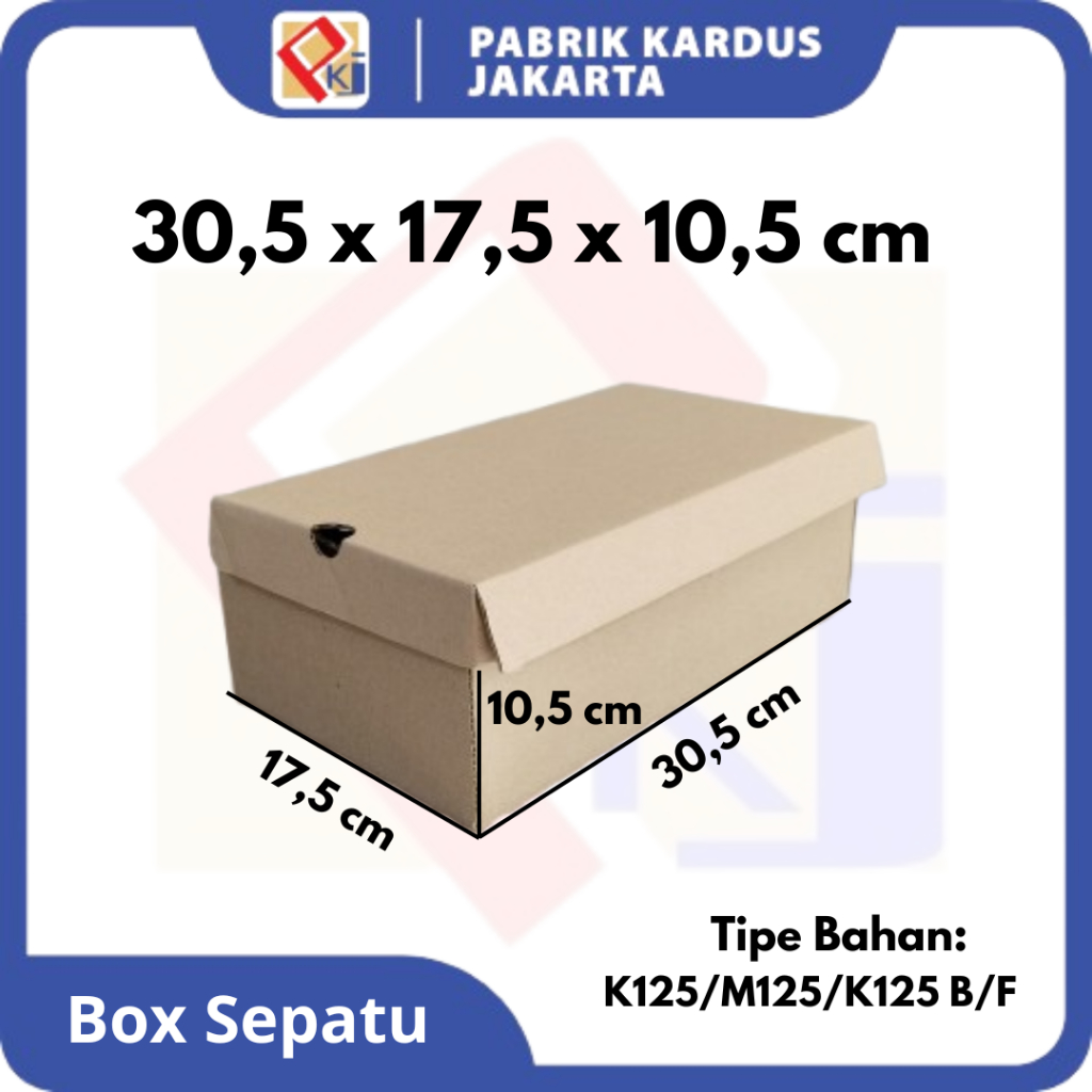 

Kardus Sepatu / Box Sepatu Uk 30,5x17,5x10,5 cm / Box Sendal / Dus Sepatu / Die cut Box