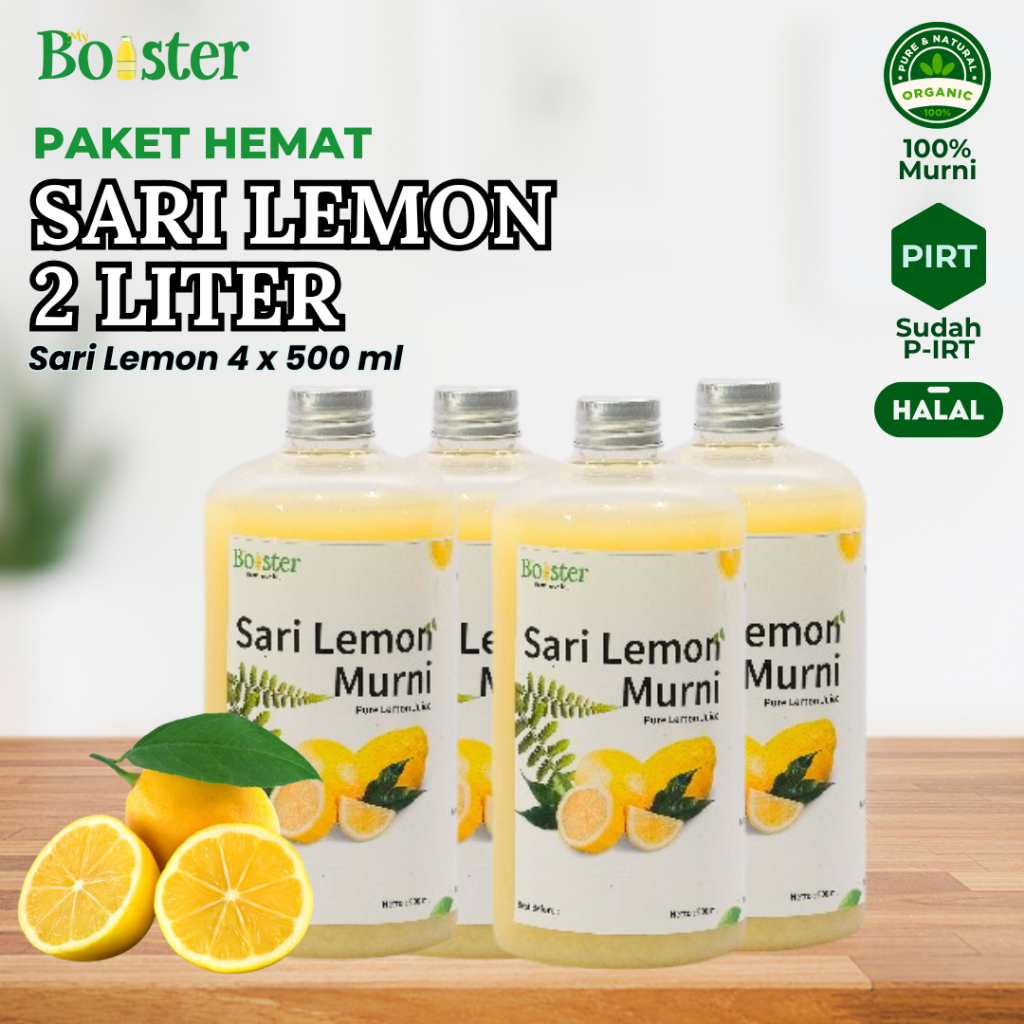 

MYBOOSTER PAKET SARI LEMON 2 LITER (4x500 ml) / BUNDLING SARI LEMON 2L MURNI ASLI PERASAN LEMON