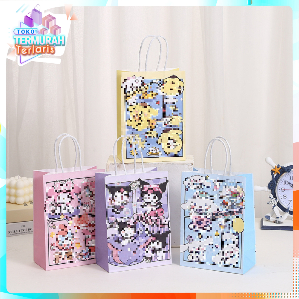 

TTT Paper Bag Kantong Kertas Happy birthday Animasi Goodie Bag Bingkisan Snack Anak Tas Hampers Kado Motif Kartun Lucu