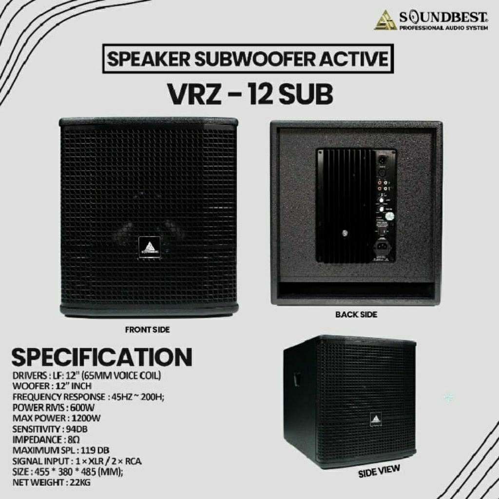 Speaker subwoofer aktif Soundbest VRZ 12SUB 12inch