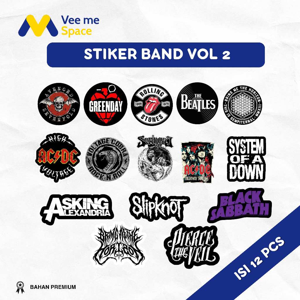 

[Isi 15 Pcs] Stiker Band Metal Vol 2 | Stiker Band | Stiker Skena | Stiker Laptop | Stiker Helm Ukuran | Stiker Pack Band 3 - 6 Cm