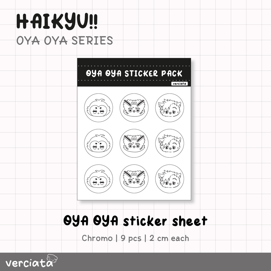 

[CFXX CLEARANCE SALE] OYA OYA Sticker Sheet (9 pcs kiss-cut stickers) - Haikyuu OYA squad - fanmerch by verciata