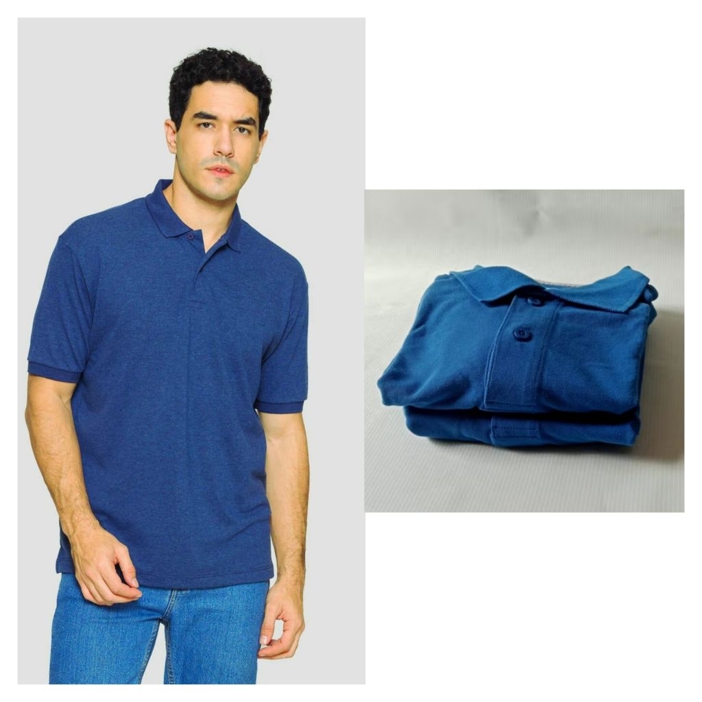 Cole Blue Mens Polo Shirt - kaos kerah pria