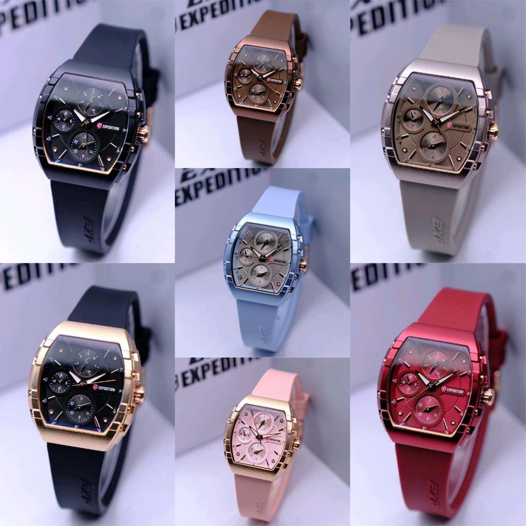 JAM TANGAN WANITA EXPEDITION E 6782 E6782 RUBBER ORIGINAL TERBARU