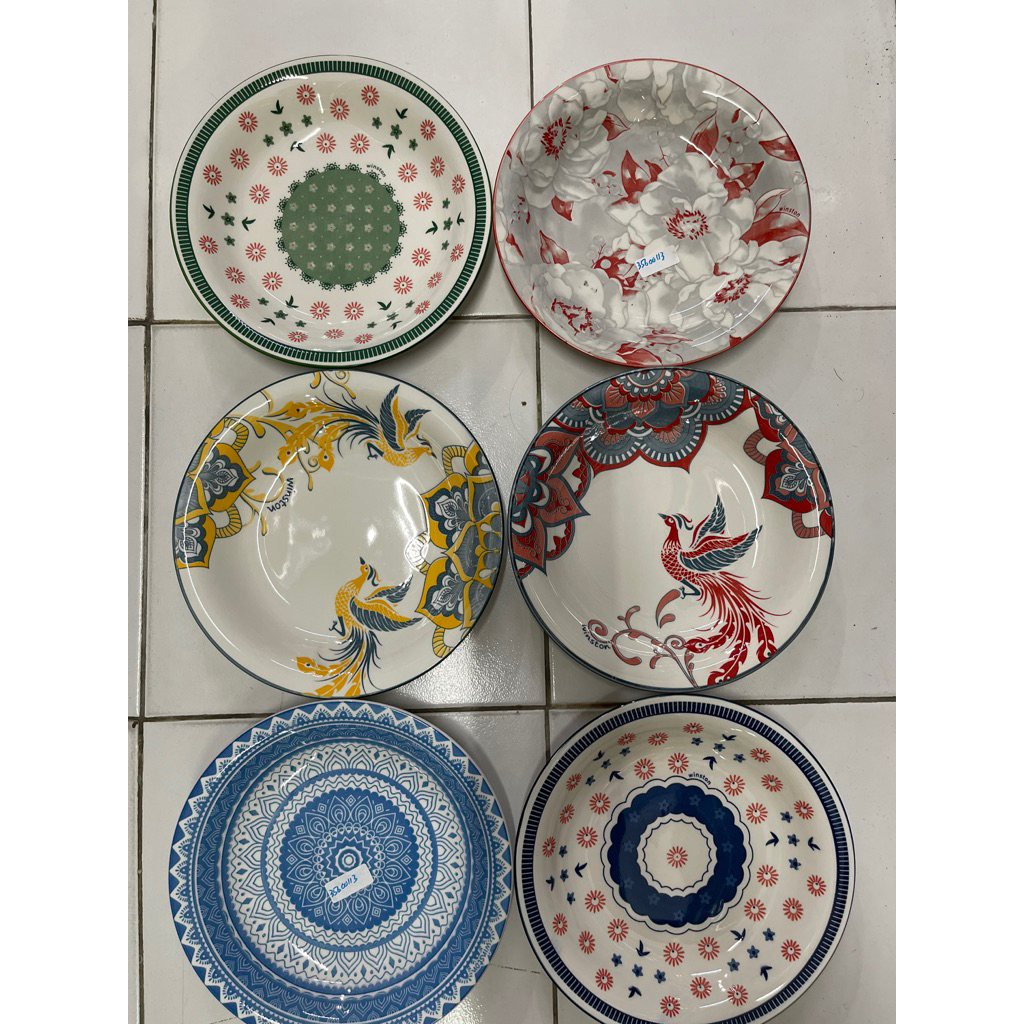 piring keramik 9.25inch - piring keramik motif - piring keramik