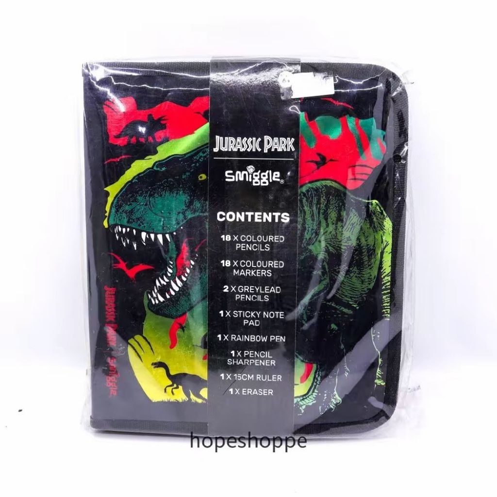 

Original Smiggle Jurassic Park Zip It Stationery Gift Pack Pencil Case