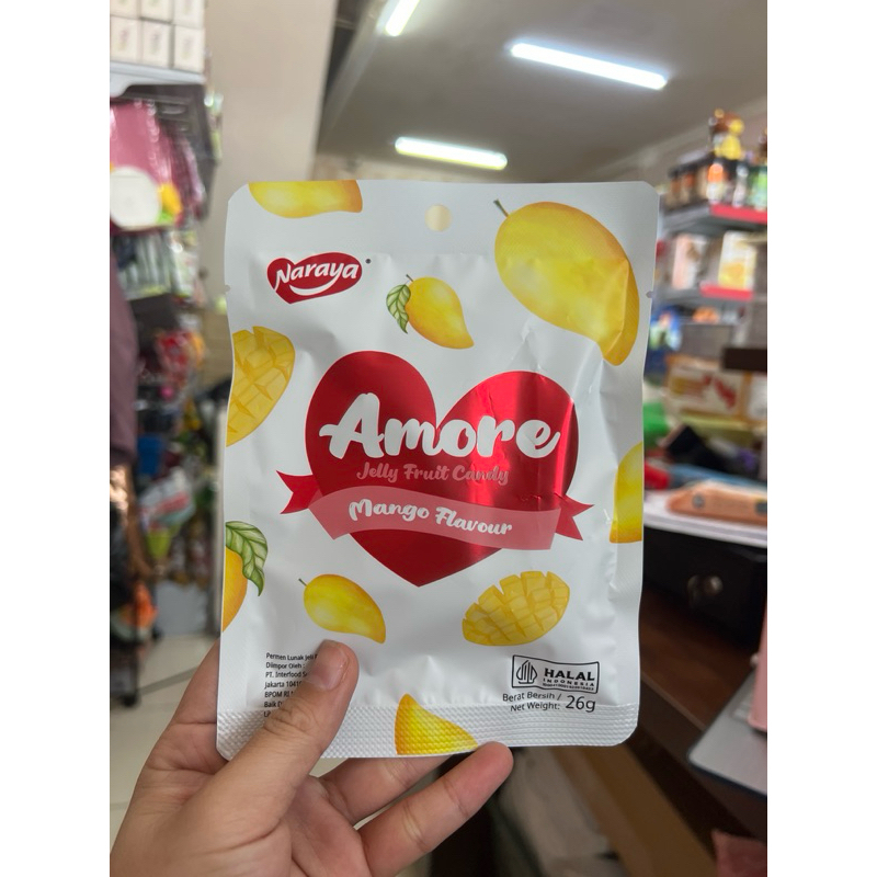 

[oddsolshop] pekanbaru/Naraya Amore Mango Jelly Fruit Candy 26GR Permen Jeli Rasa Buah Mangga Fruits