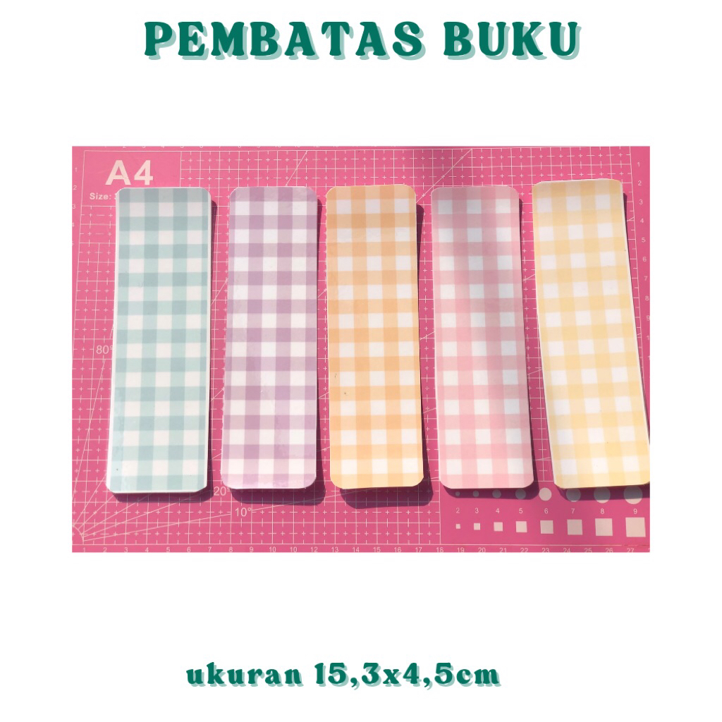 

Pembatas Buku Gingham Estetik | Bookmark Lucu Vintage Gaya Korea