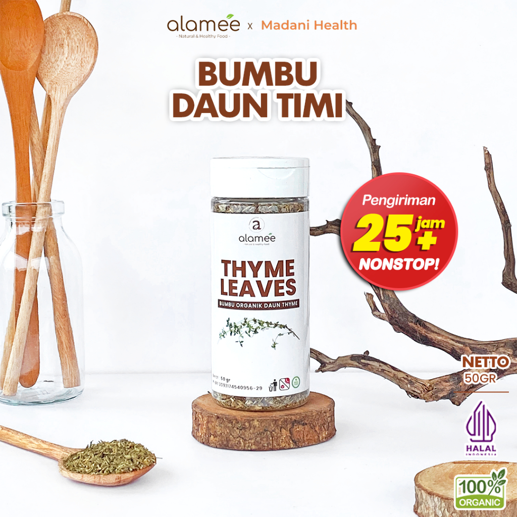 

ALAMEE Thyme Kering Daun Timi Bumbu Dapur Organik Garnish Dried Leaves Murni Tanpa Campuran 50g