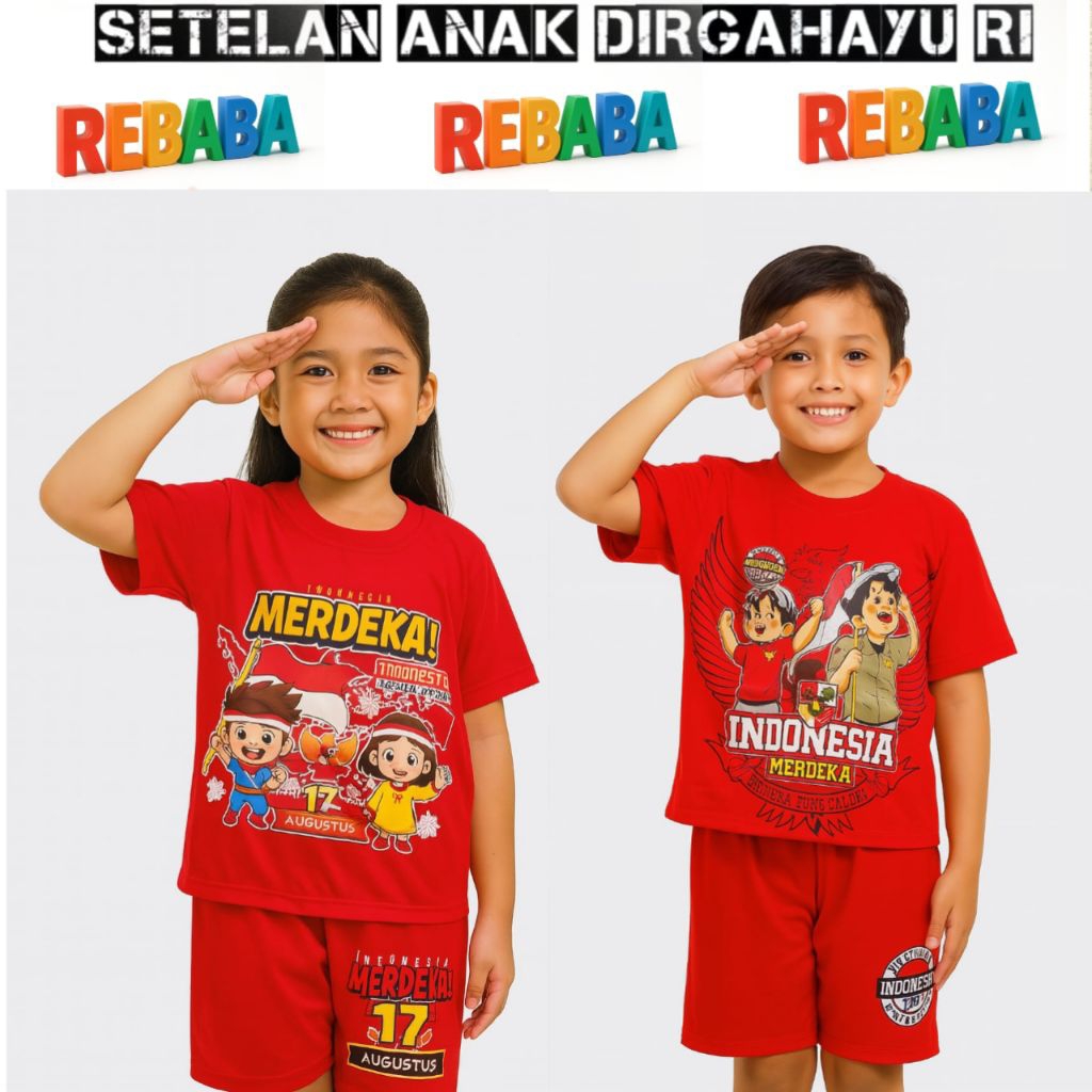 Kaos Setelan kemerdekaan setelan merah putih stelan Agustus kaos merdeka kaos Agustus kaos merah put