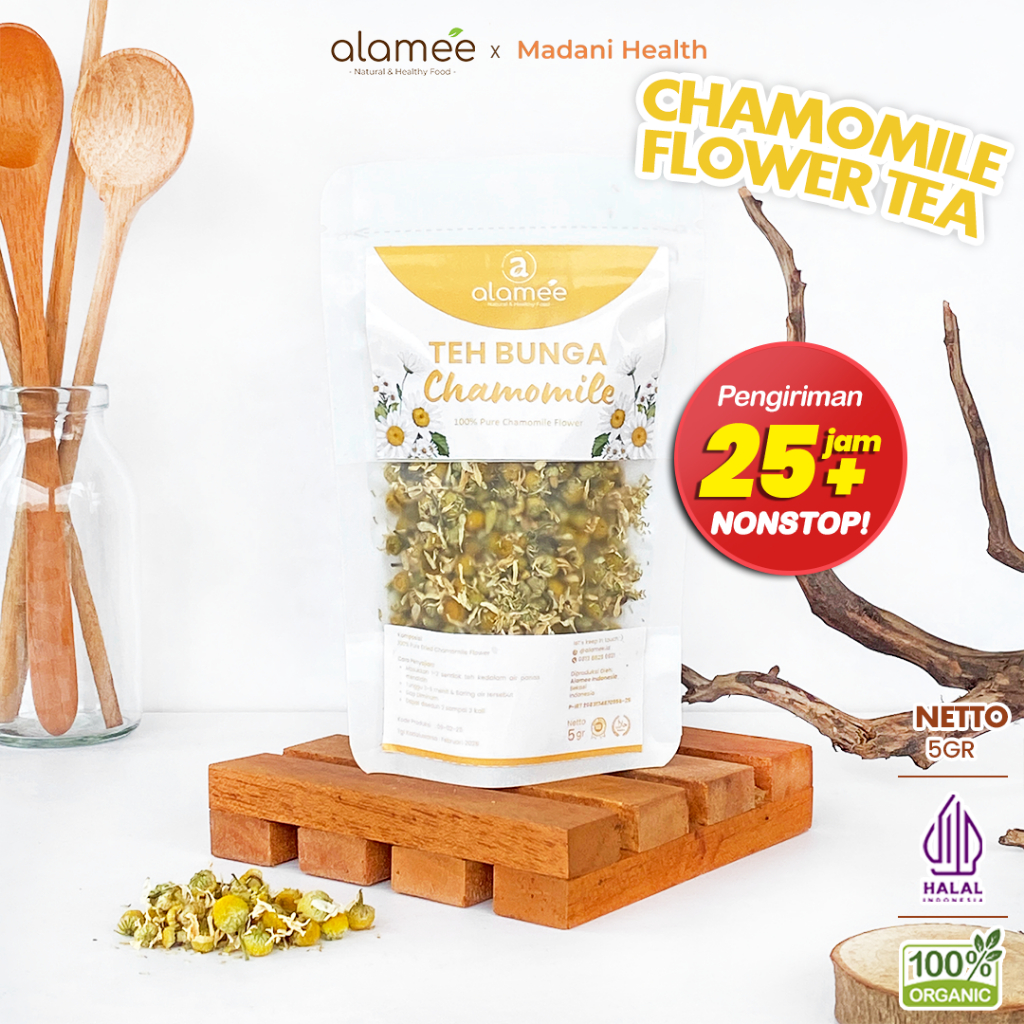 

ALAMEE Chamomile Tea Teh Bunga Camomile Flower Bunga Kamomile Dried Flower Organik Siap Minum 5gr