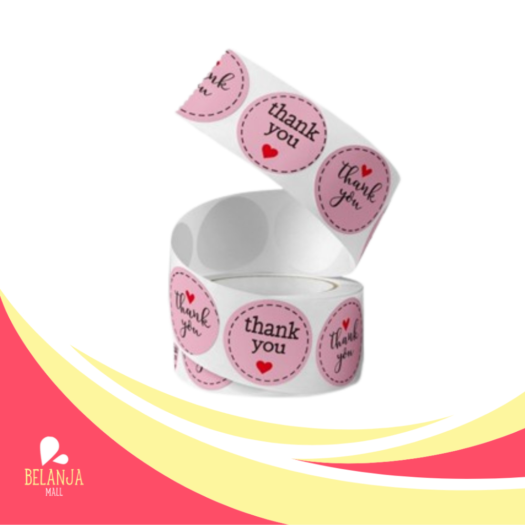 

BelanjaMall Stiker Thank you Roll 500 Pcs Stiker Thank you Tempel HL0596 Y1732