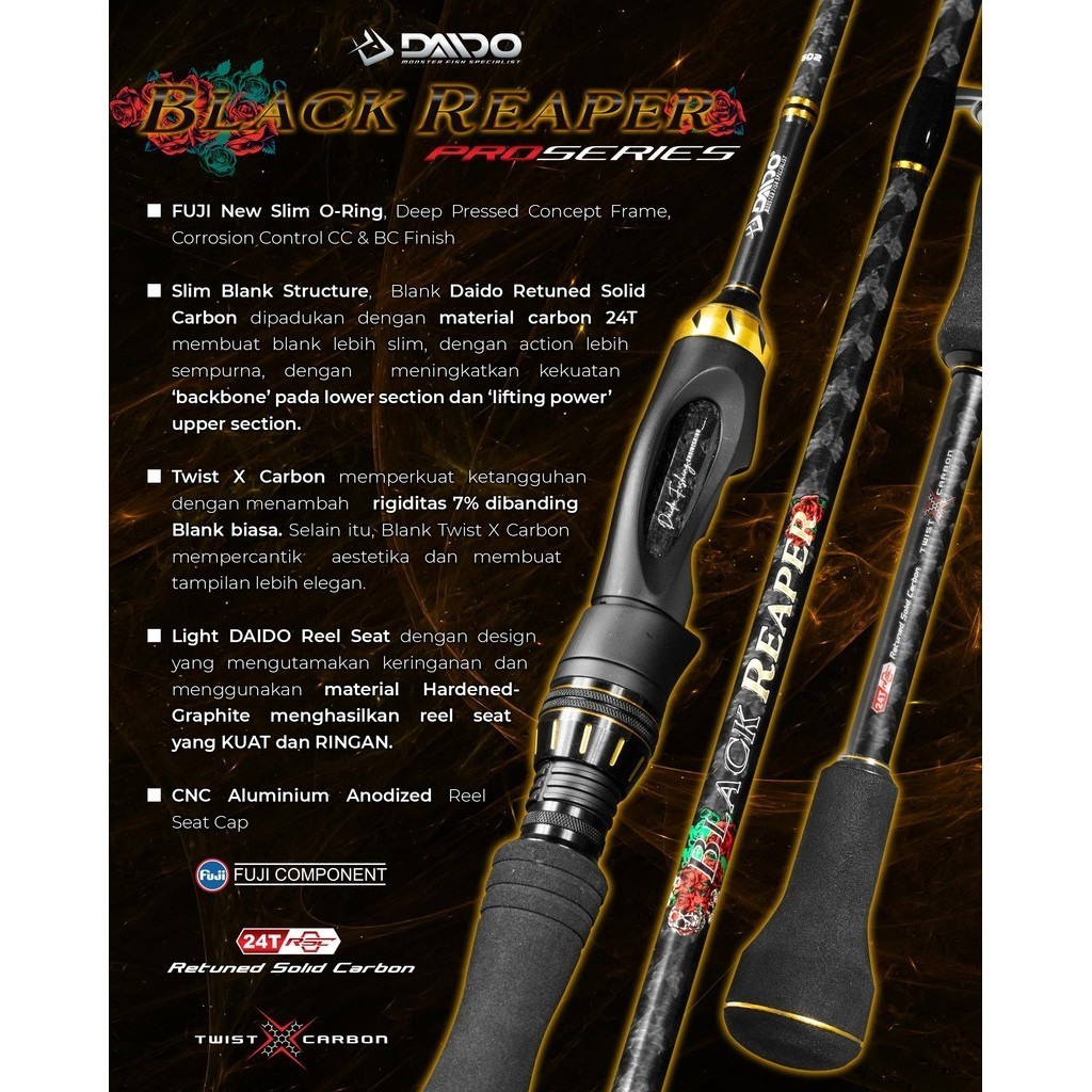 JORAN PANCING DAIDO BLACK REAPER CARBON SOLID FUJI RING