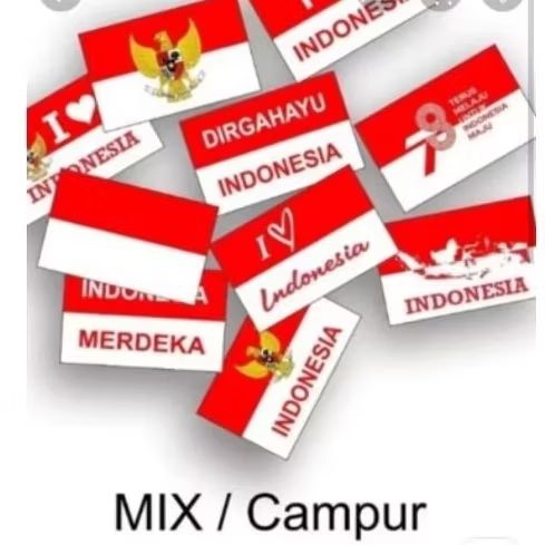 

stiker pipi bendera indonesia isi 30 pcs cromo mix