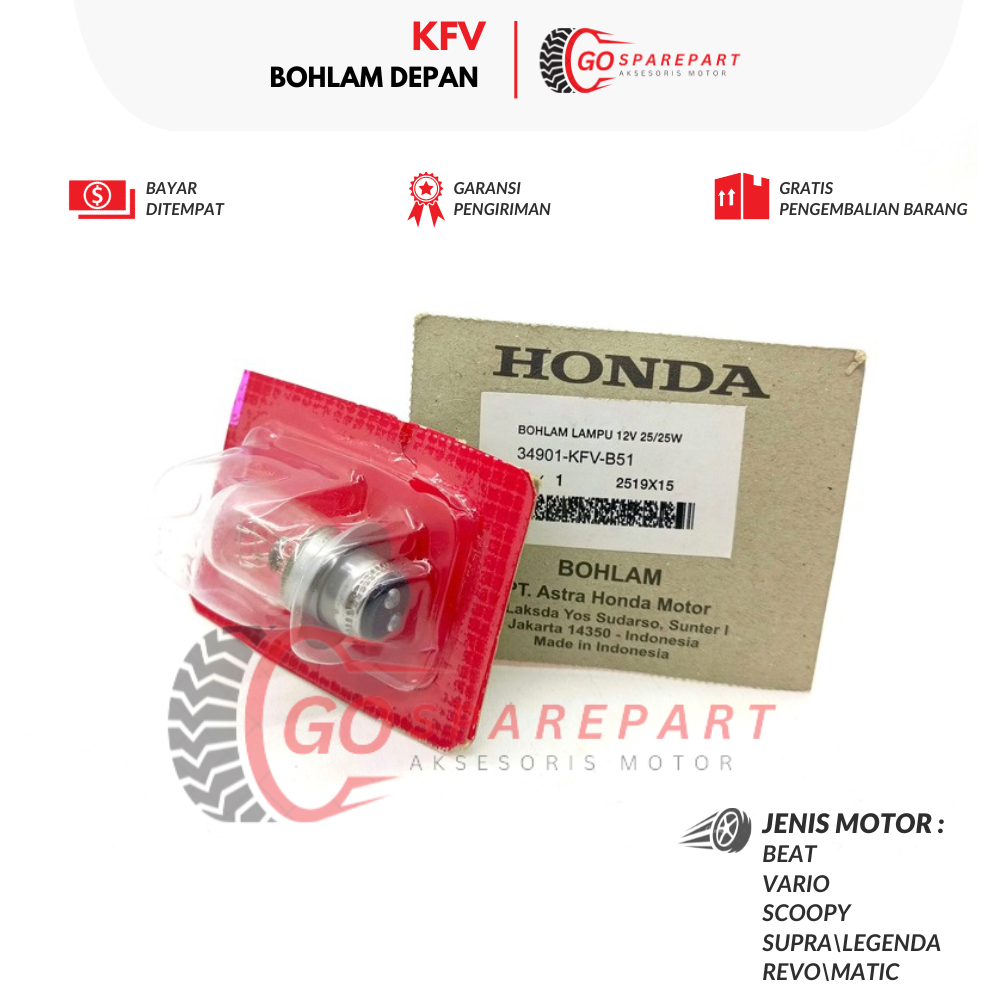 KFV BOHLAM DEPAN HONDA BEAT / BOHLAM LED DEPAN MOTOR VARIO / LAMPU UTAMA SCOOPY / LAMPU TERANG LEGEN