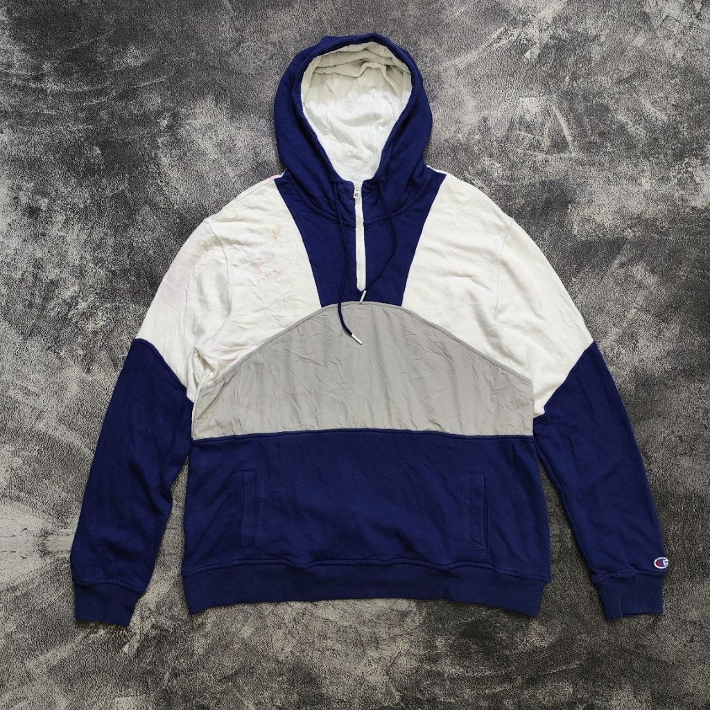 Champion Colorblock Half Zipper Hoodie (XL)