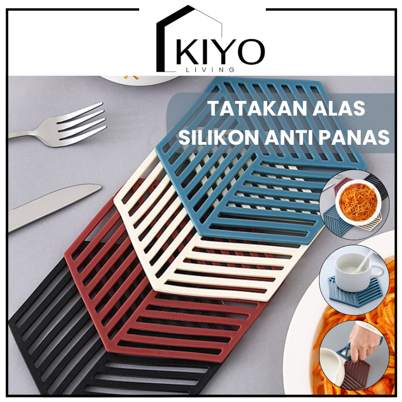 KIYO Tatakan Alas Gelas Piring Panci Silikon Anti Panas Meja Makan / Alas Tatakan Mangkok Karet Unit