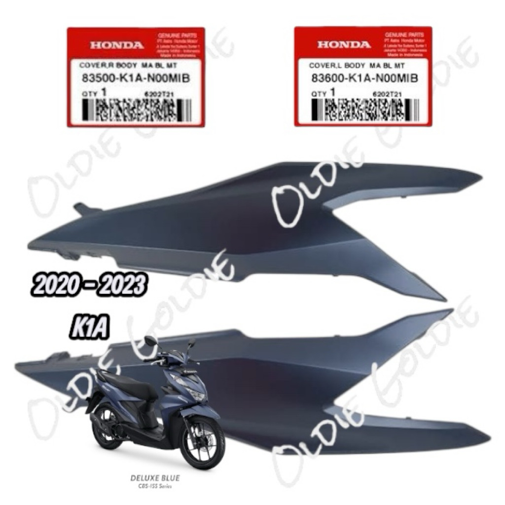 83500-K1A-N00MIB 83600-K1A-N00MIB Cover Body Kanan Atau Kiri Beat LED Eco Street K1A Biru Dof