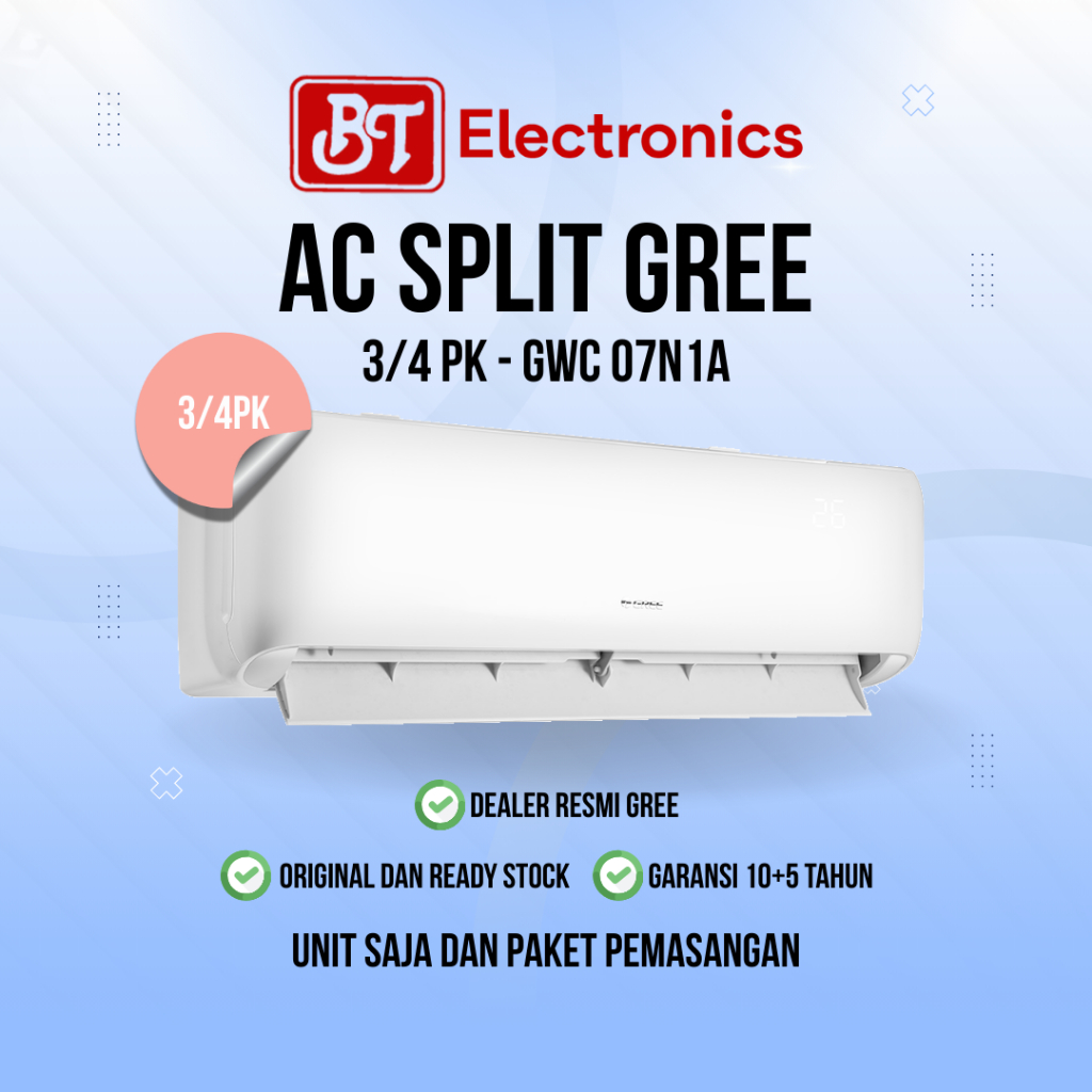 AC SPLIT GREE 0.75PK 3/4PK GWC07N1A STANDART UNIT DAN JASA PASANG ORIGINAL