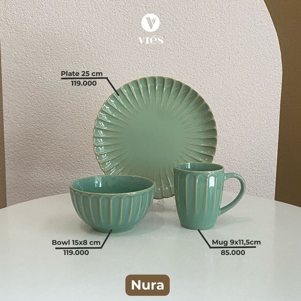 Vies Nura Set | Set piring keramik | Hamper Piring Keramik