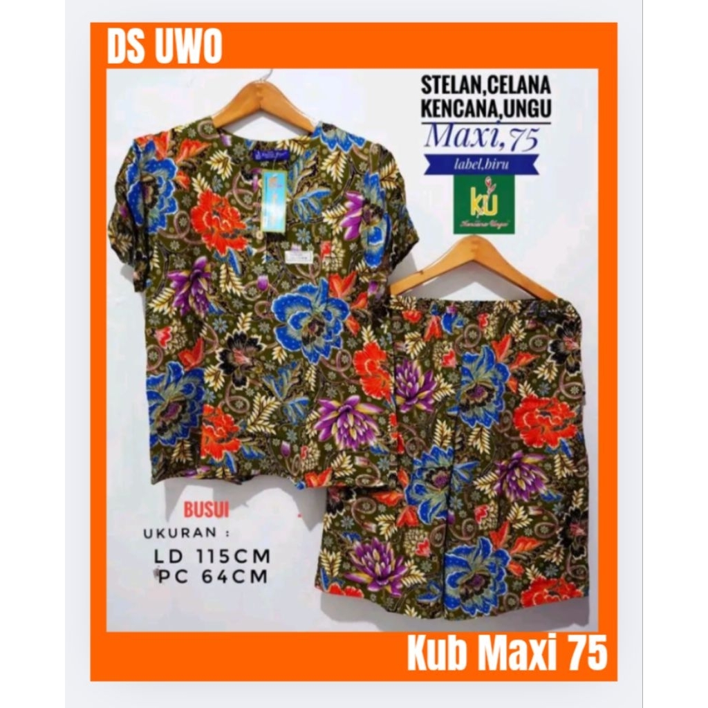 DASTER KENCANA UNGU ORI LABEL BIRU : LD 120 MODEL SETELAN CELANA KULOT MAXI 75