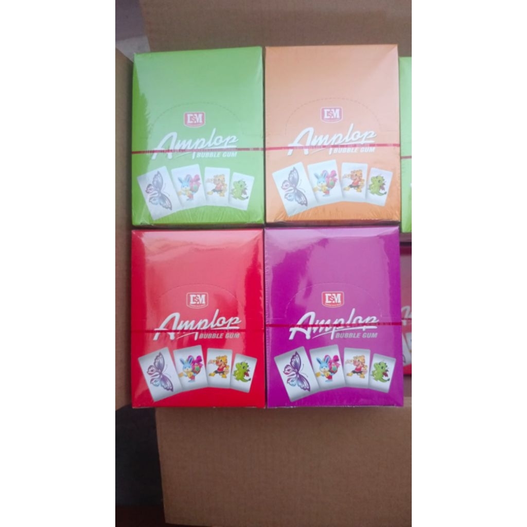 

permen karet amplop 30 pcs/permen amplop buble gum tato