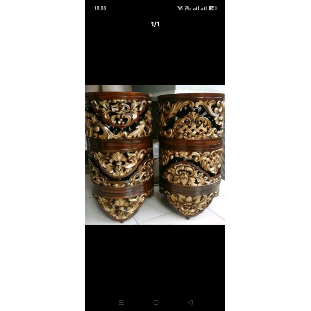 Tebok sangkar Lovebird sogon Konin ukuran 33 bahan kayu motif krawangan