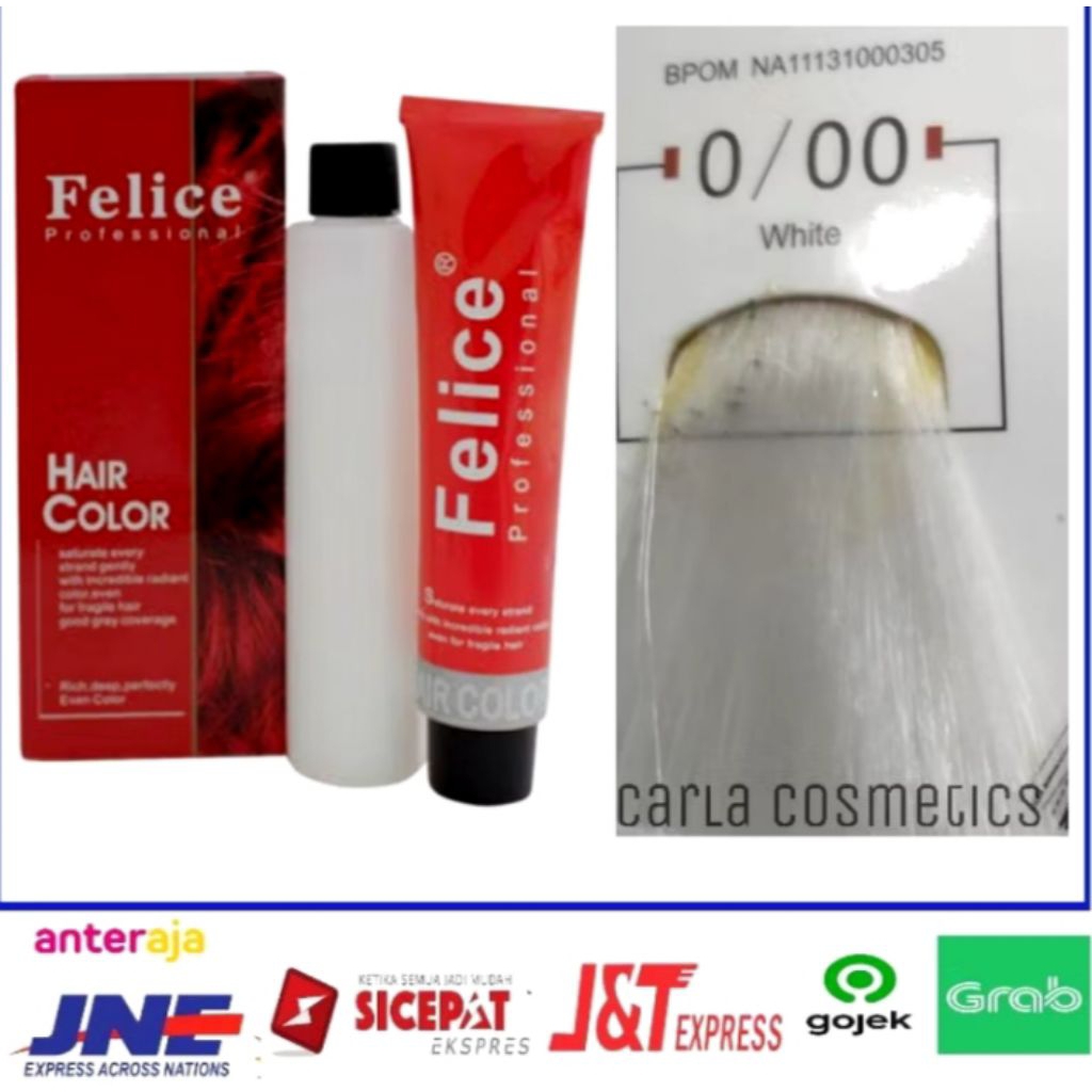 Hair color felice profesional 0/00 white cat rambut