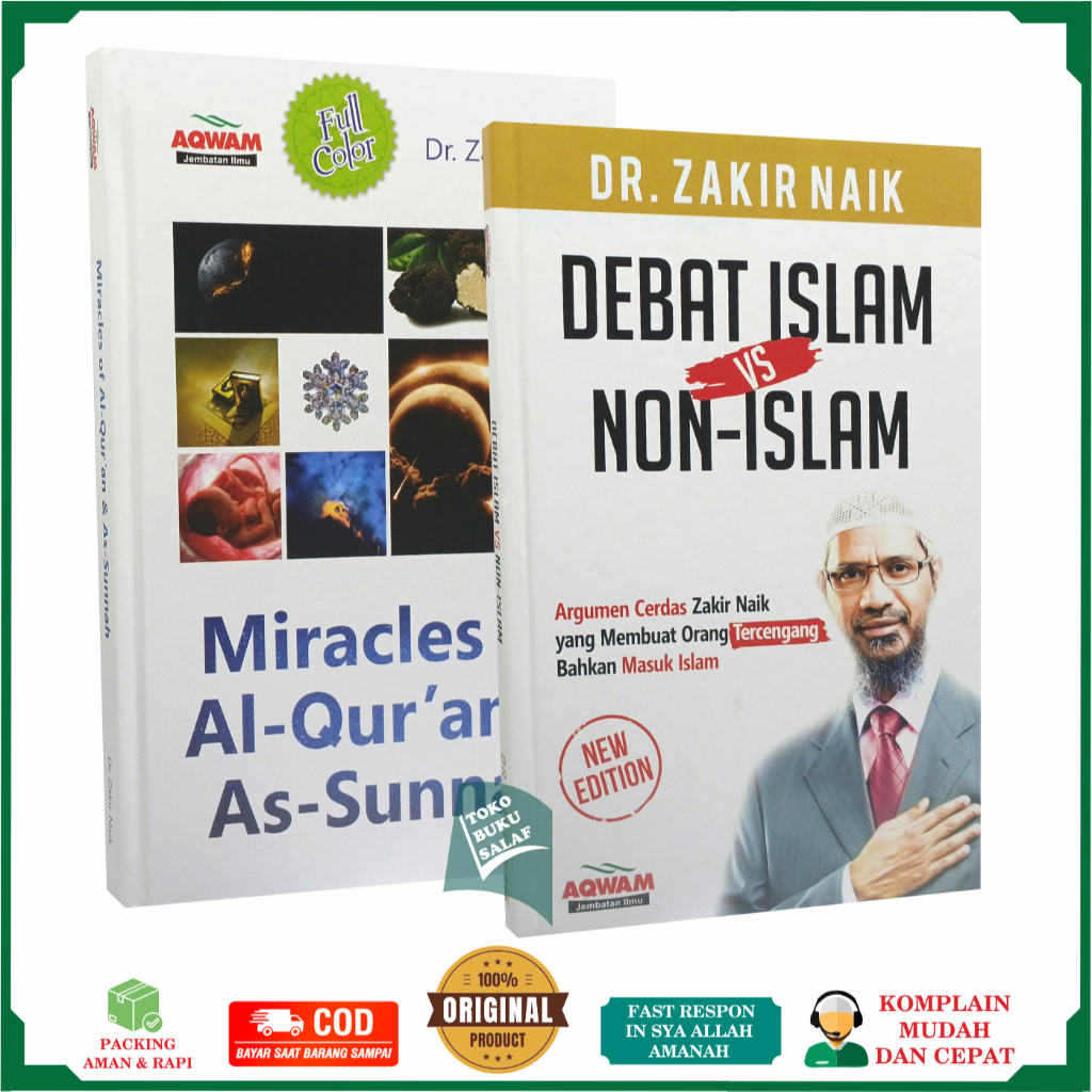 PAKET 2 BUKU Debat Islam VS Non-Islam DAN Miracles Of Al-Qur'an & As-Sunnah Dr Zakir Naik Buku Cara 