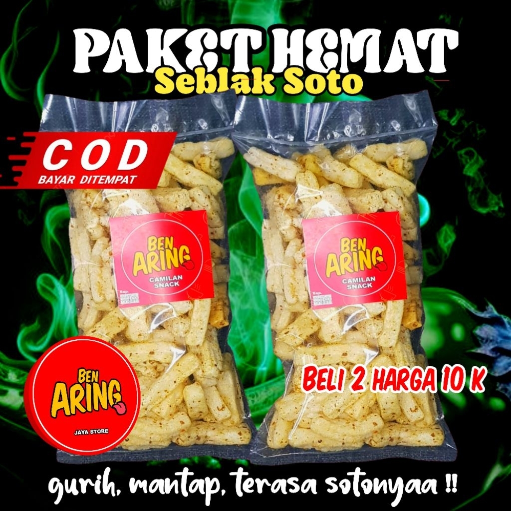 

Seblak soto paket hemat 10k dapat 2 packs, rasa gurih daun jeruk