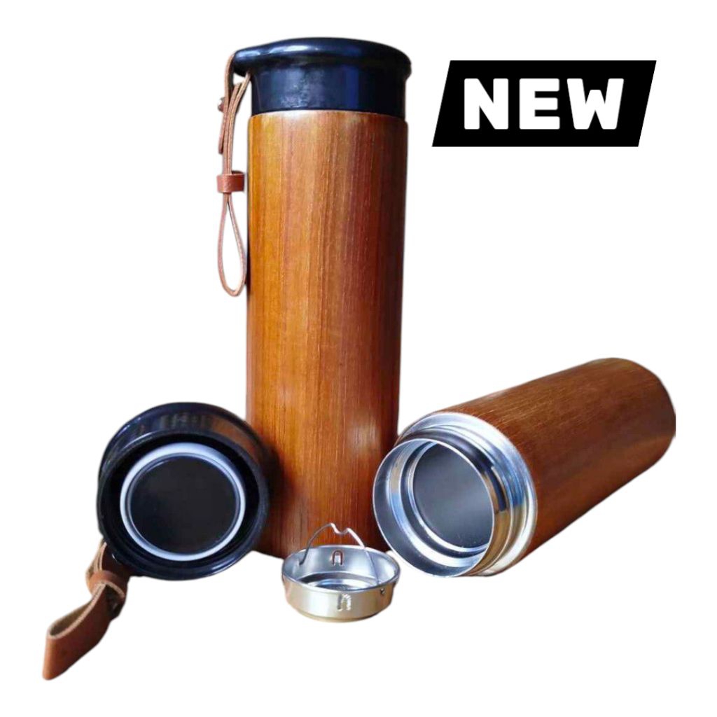 Tumbler Kayu Jati Custom Asli | Botol Minuman Jati Custom Logo Tulisan Nama