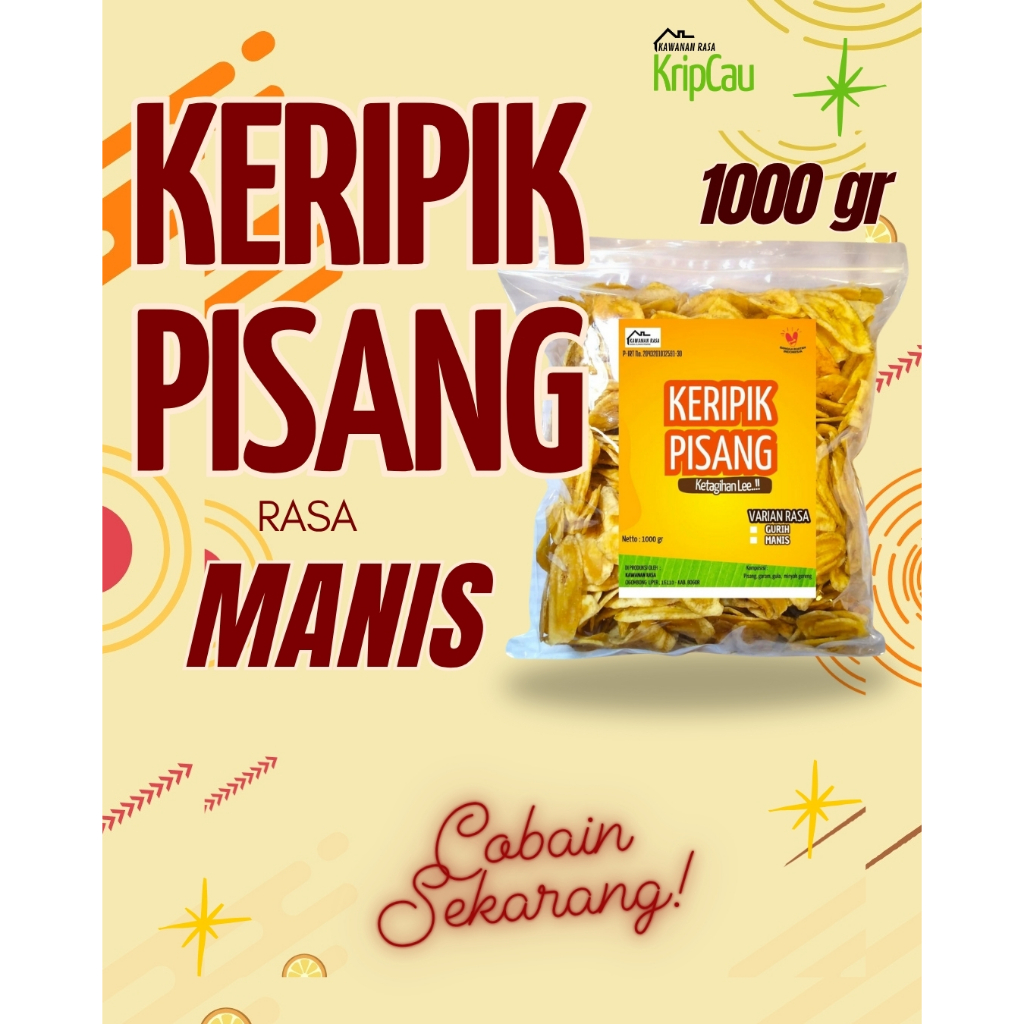 

Keripik Pisang Manis 1000gr - Pisang Kapas