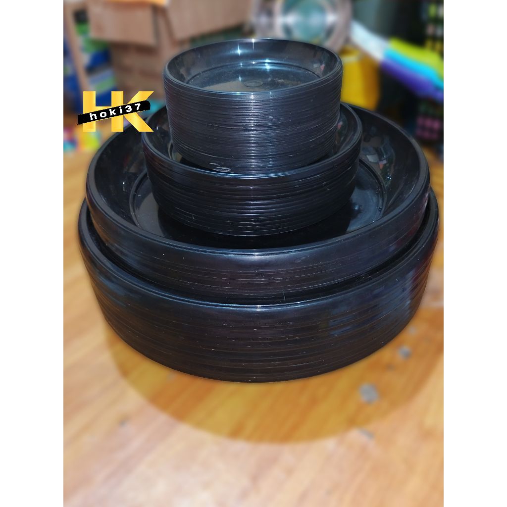 TATAKAN POT  / LAPIK POT / PIRING POT BUNGA HITAM