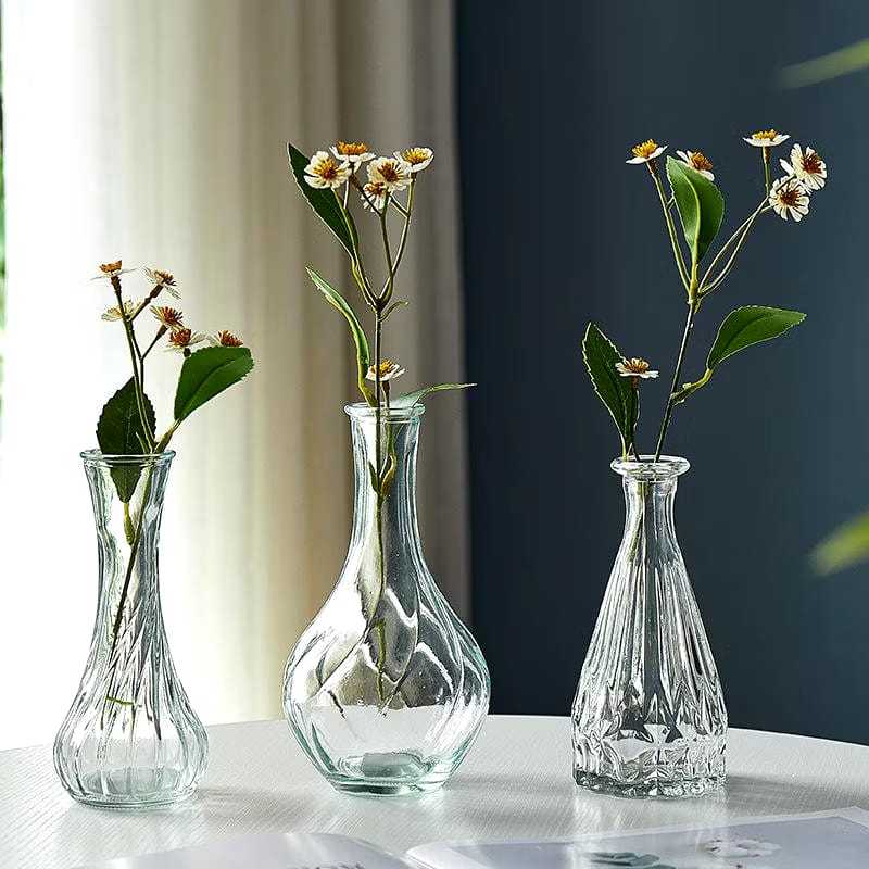 VAS BUNGA BOTOL KACA AESTHETIC MULTIFUNGSI FLOWER VASE GLASS UNIK AESTHETIC VASE / VAS BUNGA AESTHET