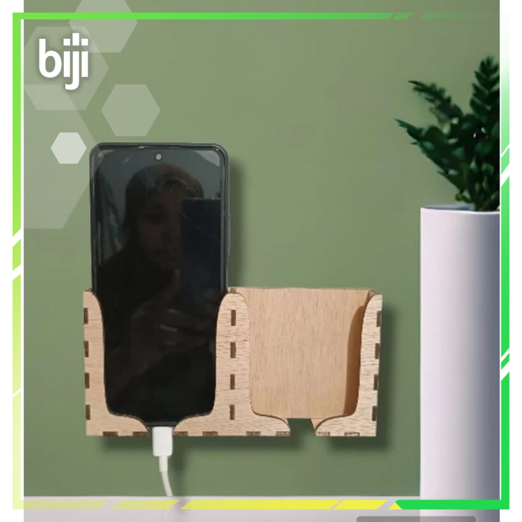 BIJI | Holder HP Dinding - Penyangga HP Kayu Estetik