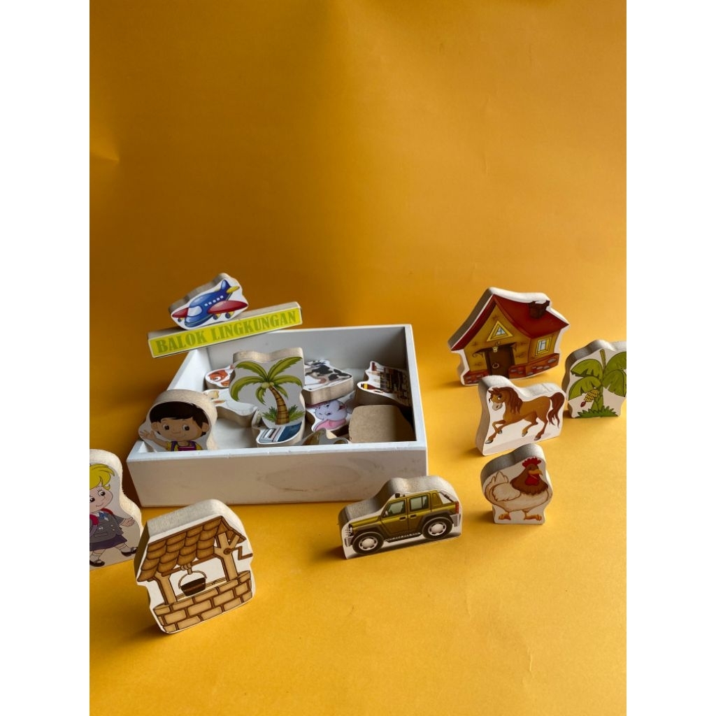 BALOK LINGKUNGAN BERCERITA / TERAPI WICARA / SPEECHDELAY/ MEMBUAT CERITA DARI BALOK / BALOK KEBUN BI