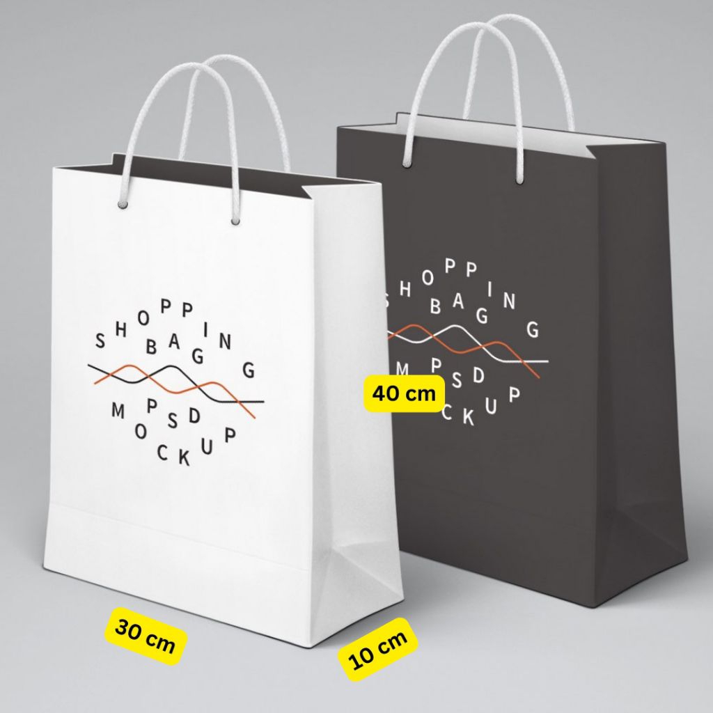 

paper bag / shopping bag custom merek logo 30x10x40