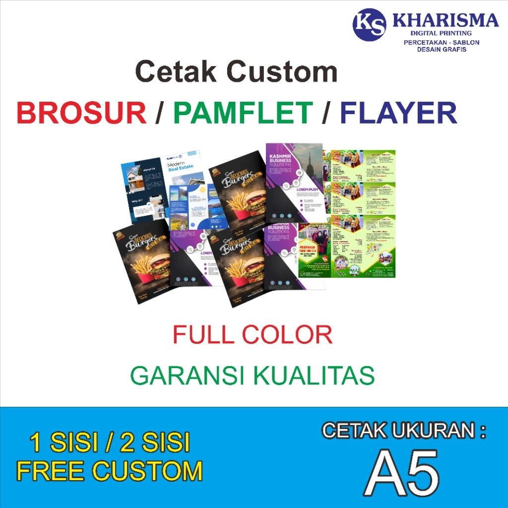

Cetak Brosur / Flyer / Leaflet / Pamflet Ukuran A5 (Harga per 1 rim)