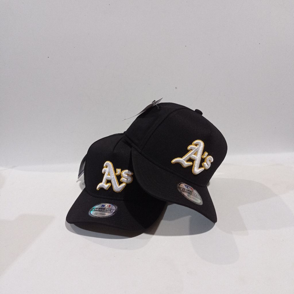 Topi Baseball A's Putih list Gold Okland Athletics MLB Pria Dan Wanita Premium Quality COD