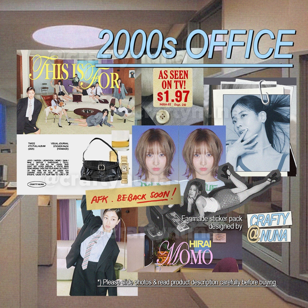 

TWICE 2000s OFFICE CORE AESTHETIC - THIS IS FOR FANMADE STICKER PACK stiker set deco journal estetik