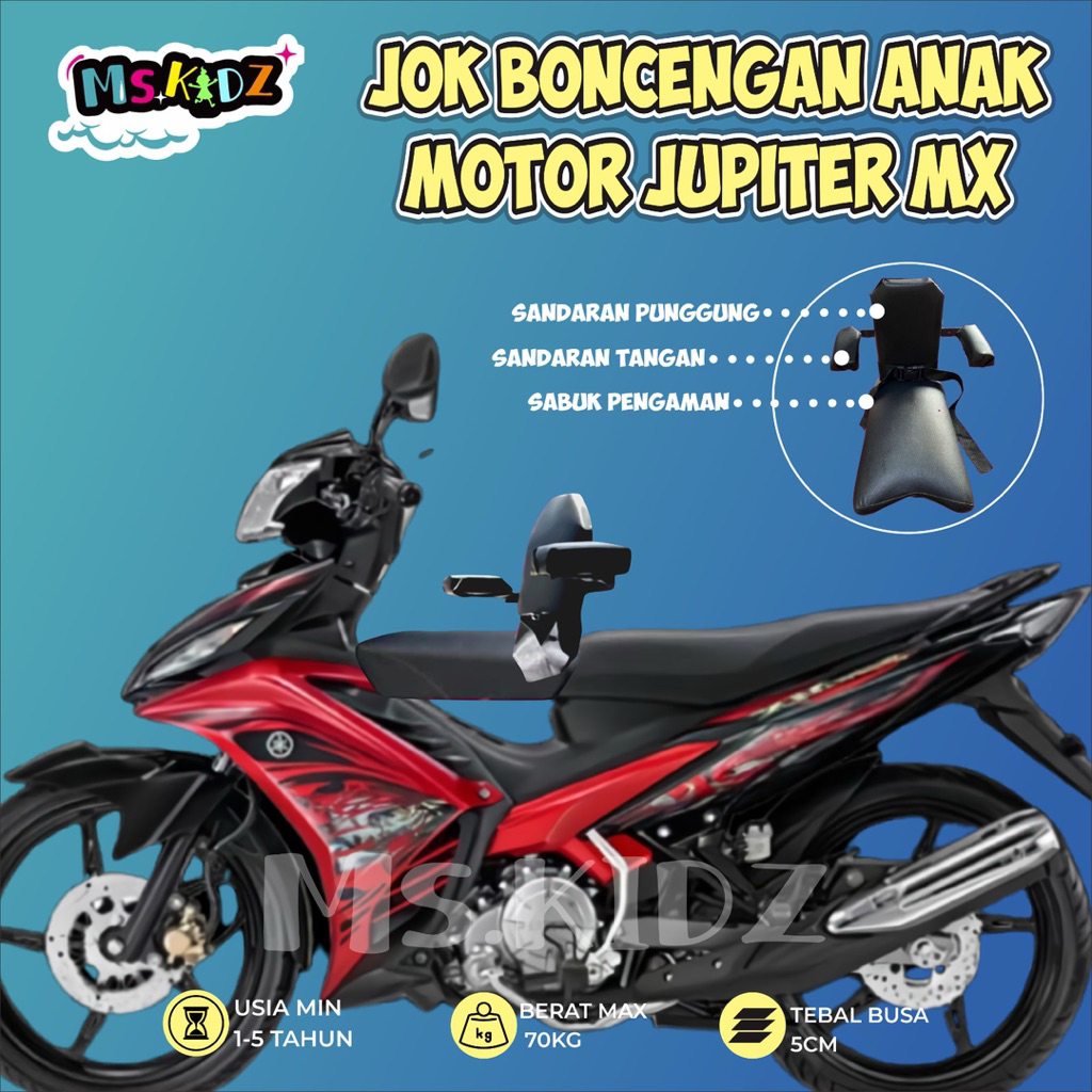 Jok Boncengan Anak Dengan Sandaran Motor JUPITER MX Kursi Dudukan Anak Motor Bebek