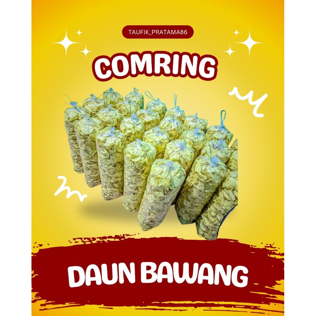 

CEMILAN Ketempling/comring daun bawang/kecimpring singkong rasa daun bawang enak dan gurih terlaris